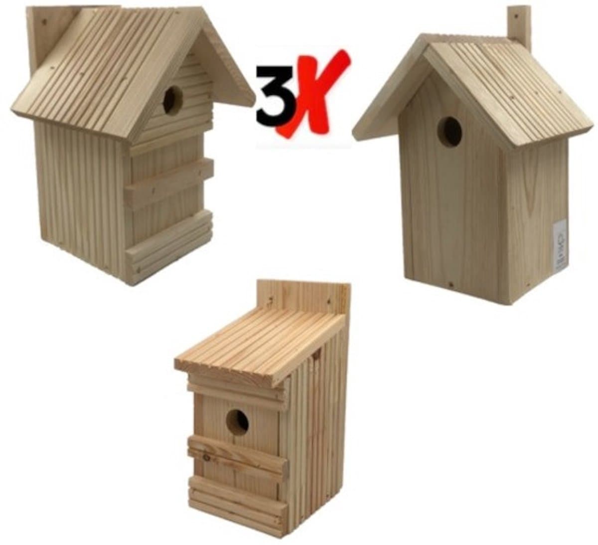 GARDEN SPIRIT - Vogelhuisje set van 3 - Nestkast om te schilderen