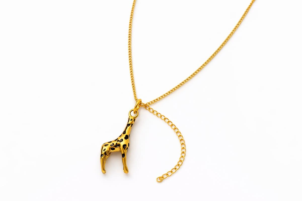 JP Family Jewelry - Deer Jewelry - Halsketting Dieren - RVS Verguld 18k - Giraf