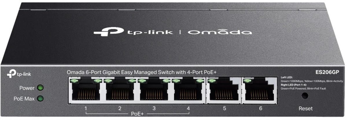 TP-Link Omada ES206GP - Netwerkswitch - PoE+ - 6 Poorten - Managed