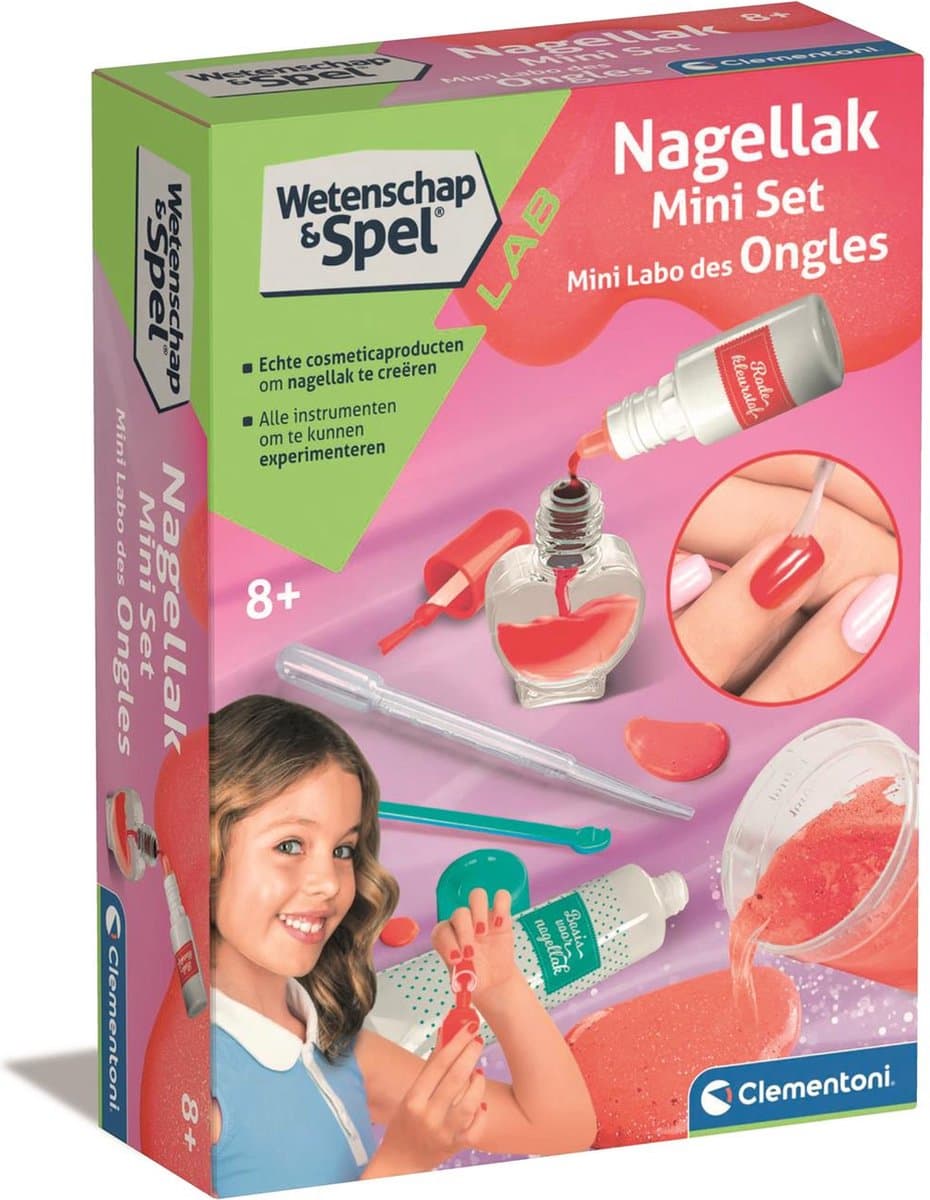 Clementoni mini laboratorium nagellak maakset - roze, model 56199