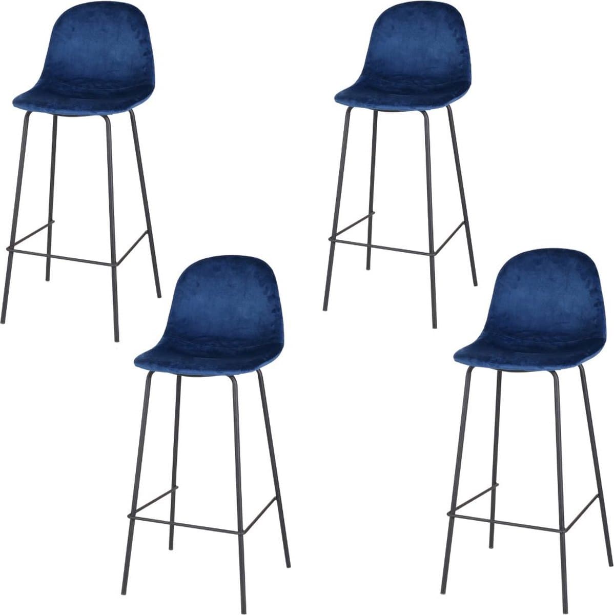 Barstoel - Blauw - 104 x 44 x 42 cm