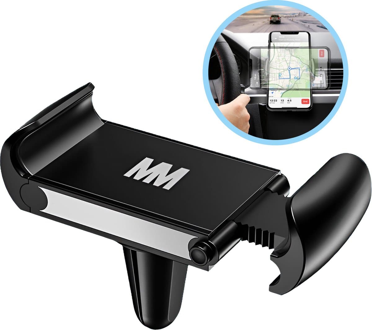 MMOBIEL Auto Telefoonhouder Ventilatierooster - Ventilatieclip – Universeel Geschikt voor Mobiele Telefoons – Handsfree Telefoonhouder – Betrouwbare en Stabiele Telefoonhouder - Zwart