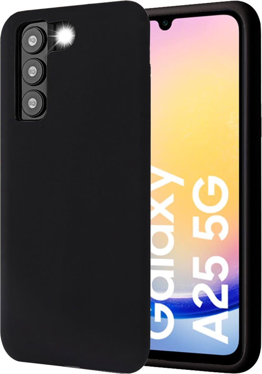 Hoesje geschikt voor Samsung Galaxy A25 / A24 - Mat Back Case Zwart