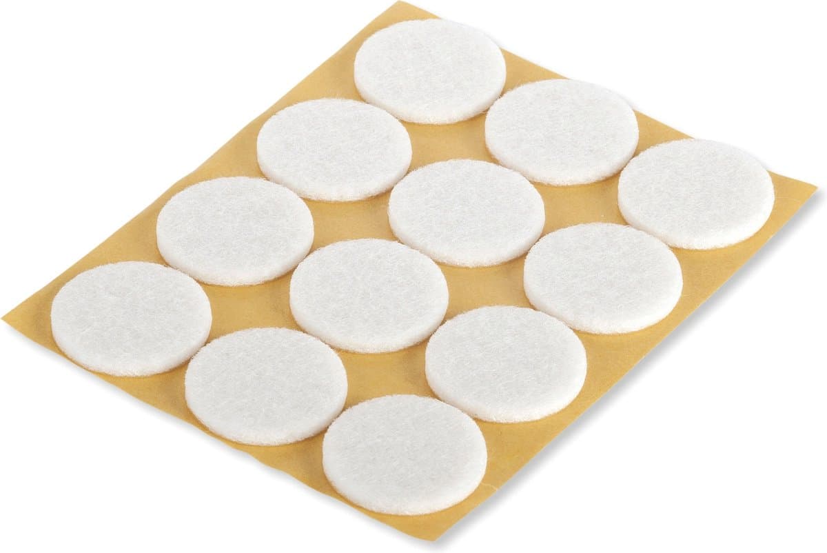 Suki meubelviltjes - Ø 22 mm 48 stuks - Anti kras vloerbescherming - Wit - Zelfklevend