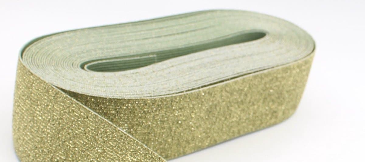 band elastiek goud - gouden bandelastiek - 25 mm x 1,5 m - kledingelastiek