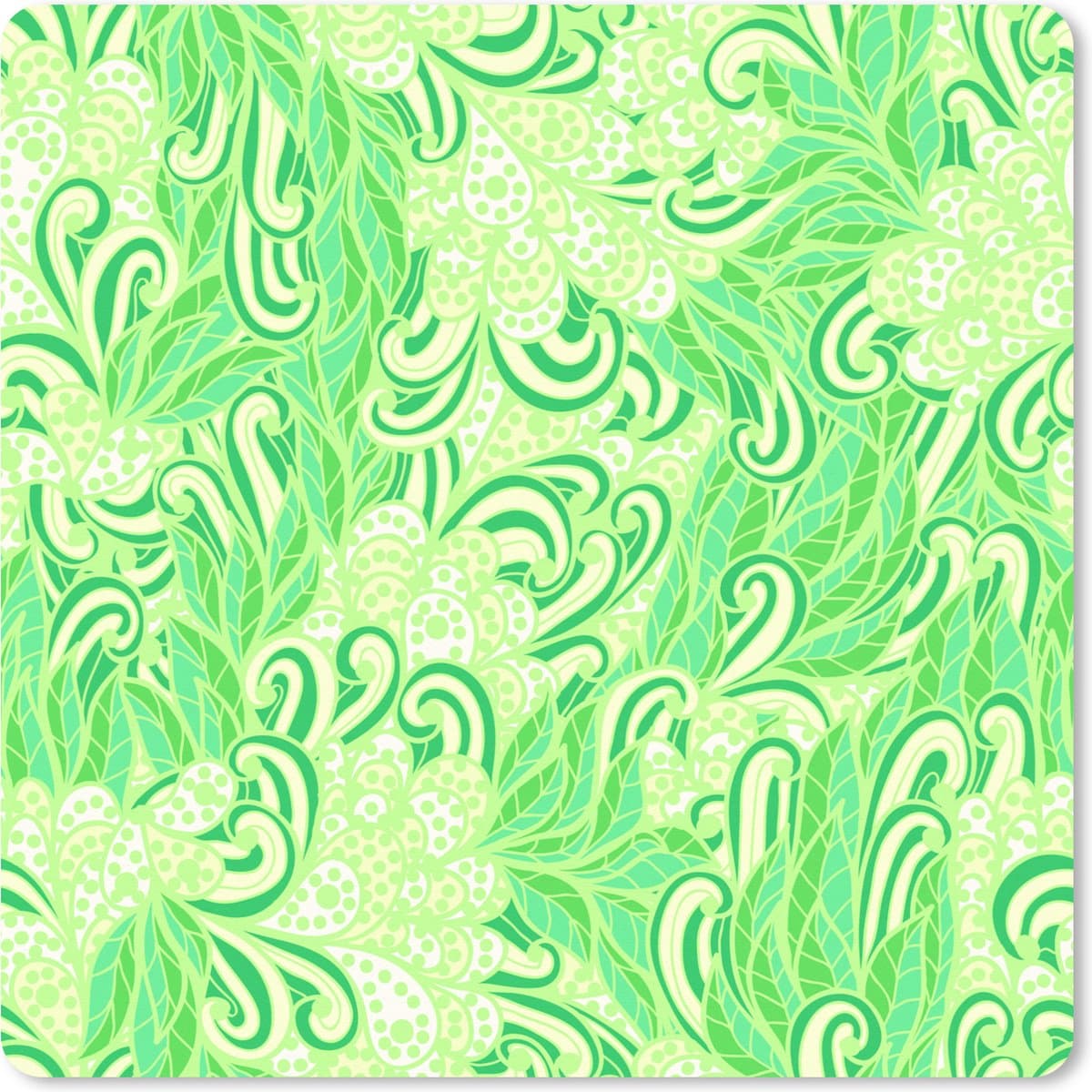 Muismat XXL 80x80 cm - Bureau onderlegger - Bureau mat Patronen - Abstract - Bladeren - Groen - Bureaumat - Gaming mousepad xl - Bureaulegger groot - Computer deskmat