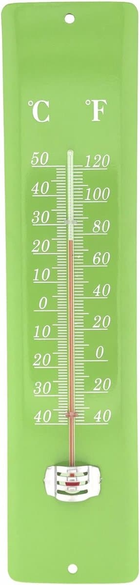 Benson Thermometer - Metaal - 30 cm - Groen - Voor Binnen en Buiten - Zonder Kwik