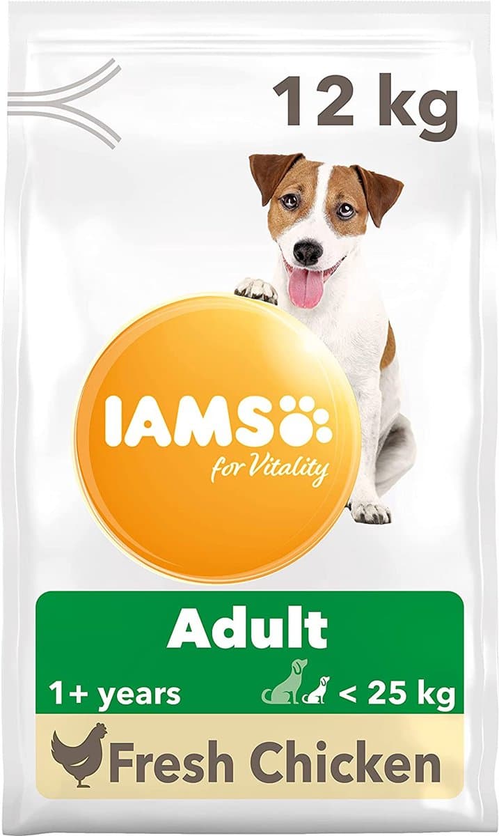 IAMS voor vitaliteit Droog hondenvoer voor kleine en middelgrote rassen voor volwassenen met verse kip, 12 kg