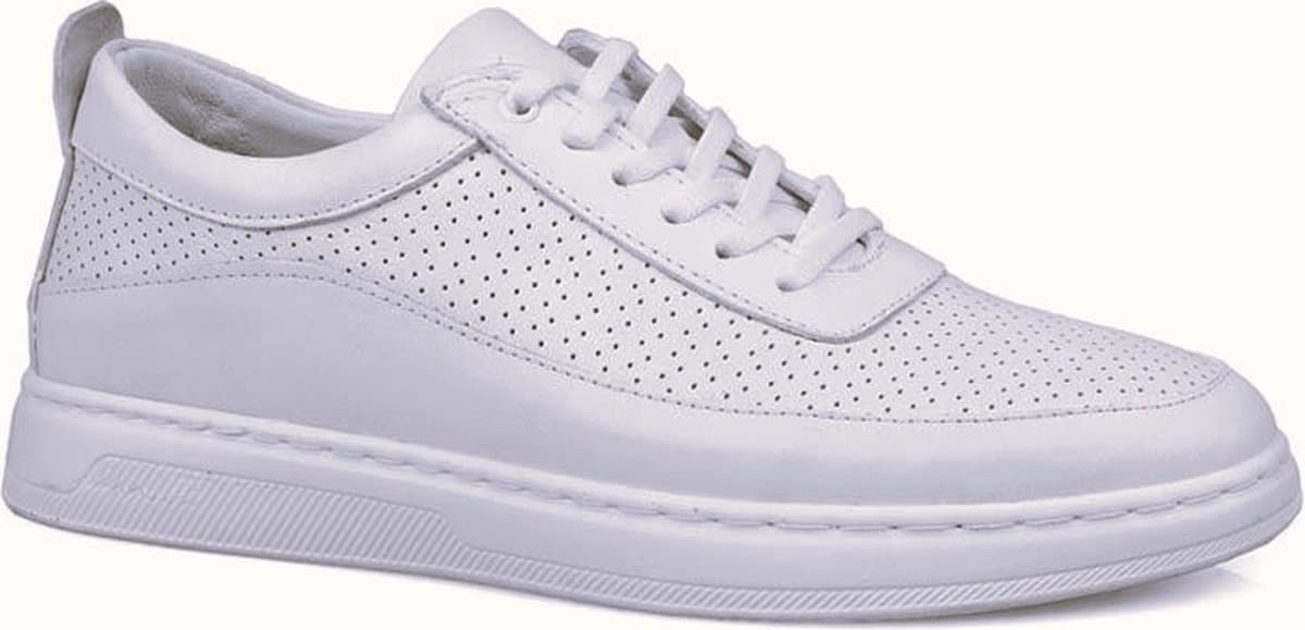 Sportschoenen- Heren Sneakers- Heren Schoenen 120- Leer- Wit- Maat 44