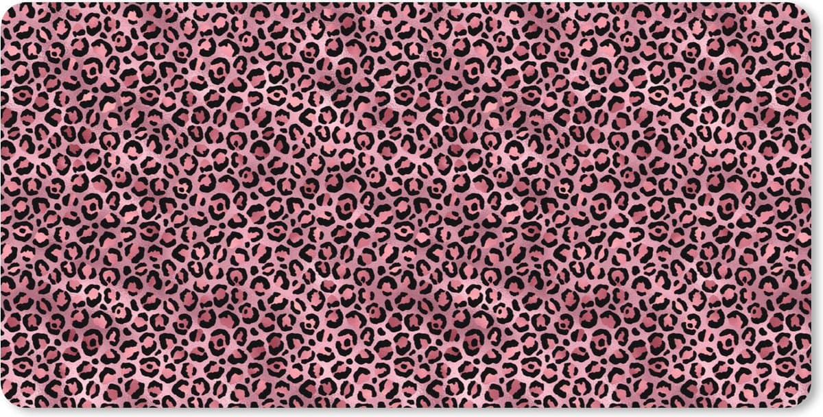 Muismat XXL 80x40 cm - Bureau onderlegger - Bureau mat Panter - Roze - Dierenprint - Patronen - Bureaumat - Gaming mousepad xl - Bureaulegger groot - Computer deskmat