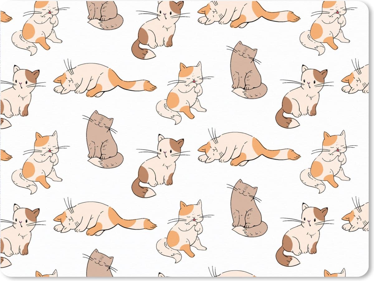 Muismat XXL 80x60 cm - Bureau onderlegger - Bureau mat Patroon - Kat - Kitten - Jongens - Meisjes - Kinderen - Kids - Bureaumat - Gaming mousepad xl - Bureaulegger groot - Computer deskmat