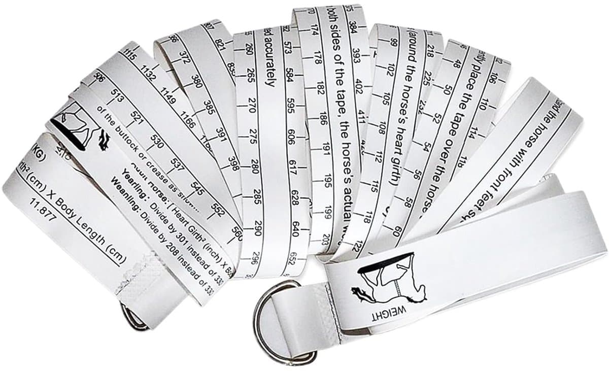 Paard Meetlint - Hoogte en Gewicht Tape - Paarden Gezondheid Monitoren - Anatomisch Nauwkeurig Ontwerp - 250 cm - Niet gespecificeerd