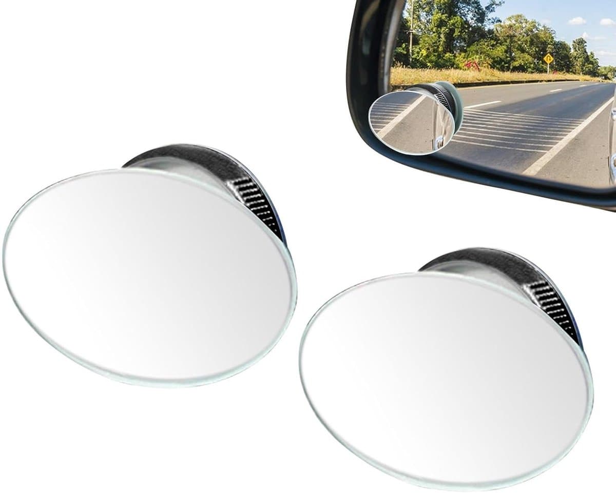 Autospiegel Dodehoek - Zijspiegel Convex - Veiliger Rijden - HD Groothoek Glas - 2 Stuks - Zwart