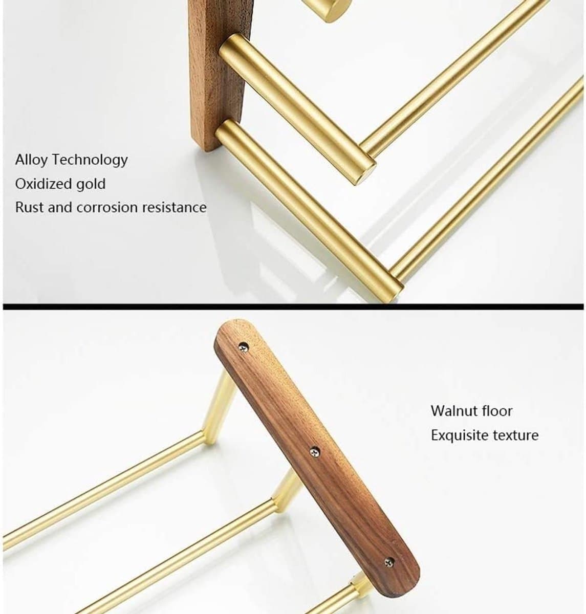 Handdoekenrek - Handdoekstang Hanger - Badkamer Organisatie - Drie Bar Ontwerp - Niet Gespecificeerd - Goud