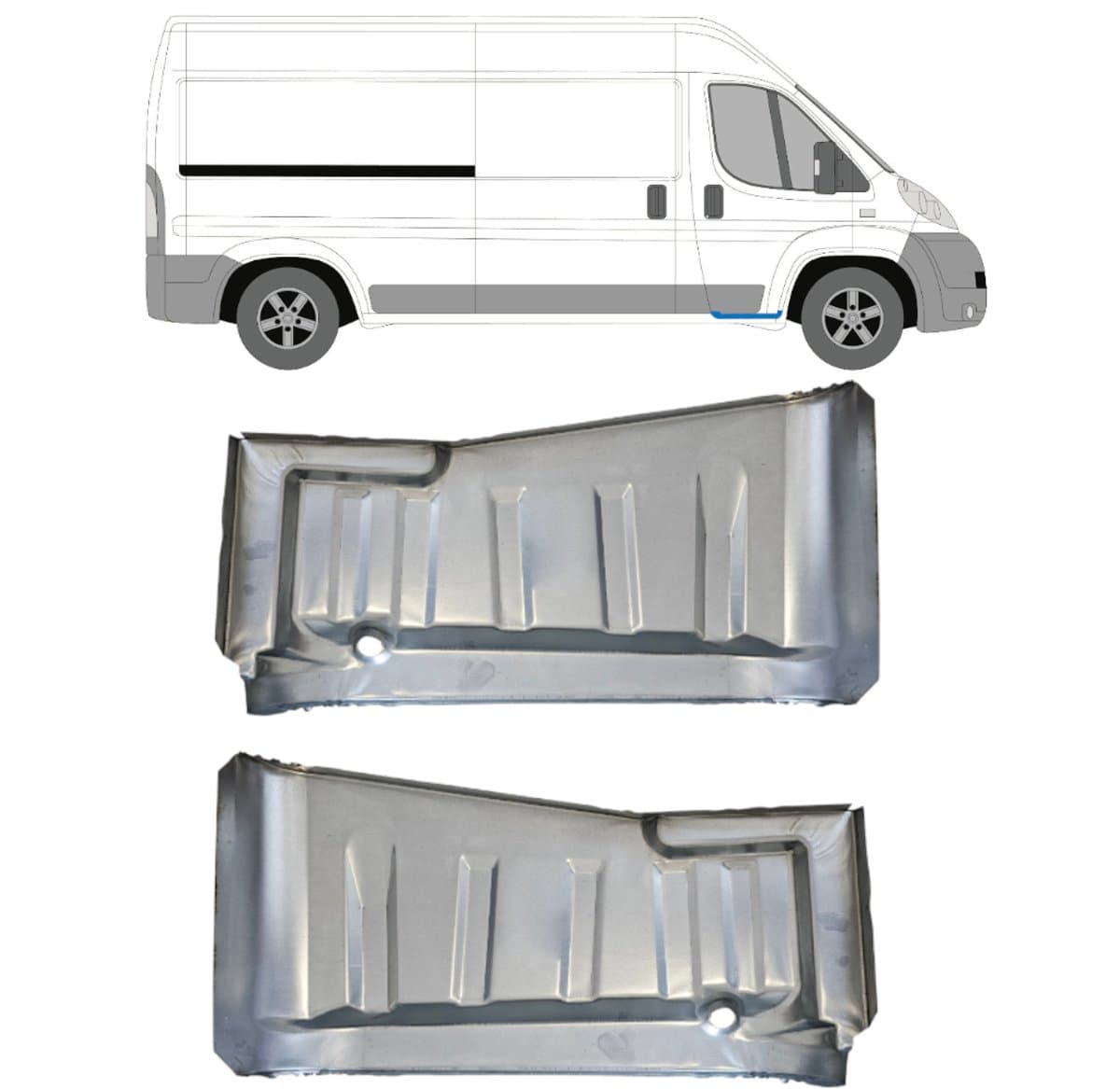 Instapplaat voor Peugeot Boxer 2006-2025 / Links + Rechts / Set