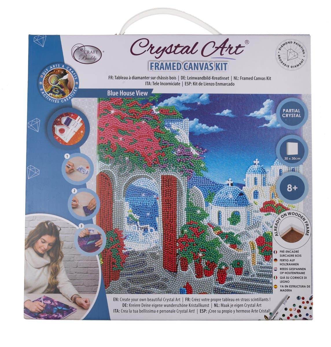 Crystal Art Kit Bleu House Vieuw 30/30 partial