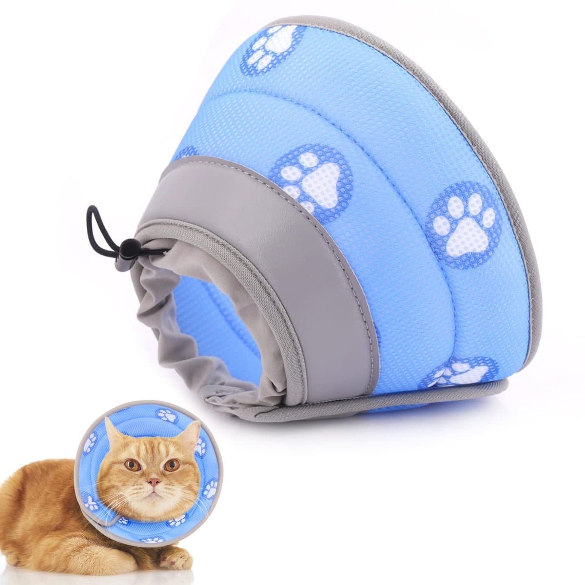 Dailygoods- Herstelhalsband Verstelbaar - Nekring - Zachte Kat Kraag - Voor Kleine Honden/Puppy's - Blauw - Duurzaam Materiaal - Halsband