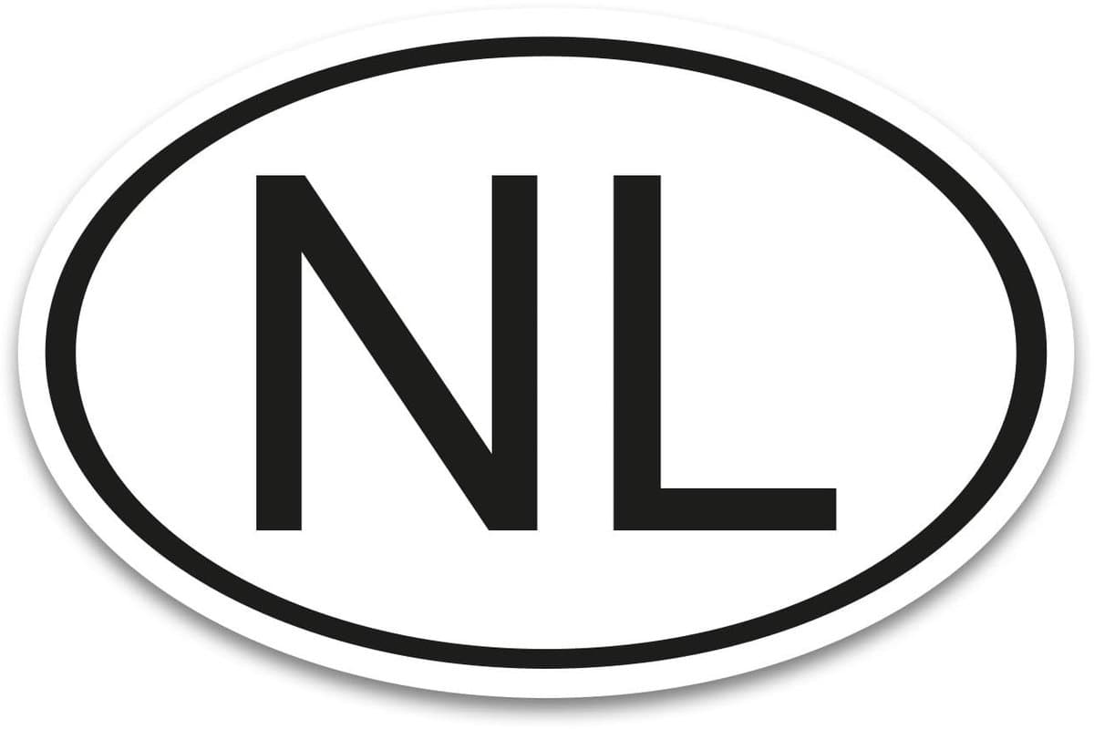 Dailygoods- Landkenteken Sticker 17,5 x 11,5 cm - DIN Gestandaardiseerd - Weerbestendig - UV-bestendig - Zwart/Wit - Eenvoudig aan te brengen - Kentekensticker