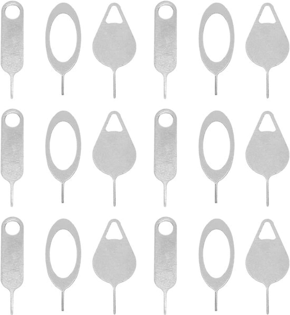 100 stuks Telefoon-/tablet SIM-kaartlade-ejectorgereedschap - Comfortabele SIM-naalden - SIM-kaart verwijderen - SIM-openingnaalden - Telefoonkaart-pinnaaldlade - Staalknaald
