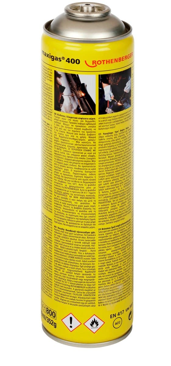 ROTHENBERGER Maxigas 400 gaspatroon 600ml schroefdraadaansluiting...