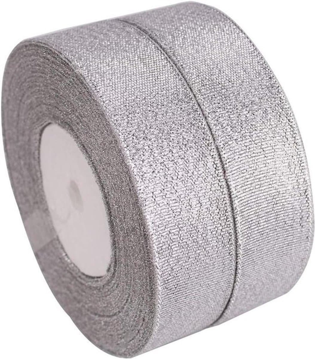 Glitterlinten Set - Sprankelende Lintrollen - Decoratie en Knutselen - Metallic Polyester Materiaal - 25 Meter per Rol