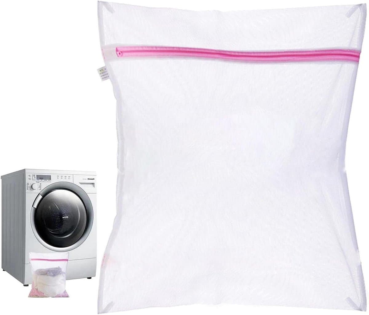 Wasmand voor Delicaten - Lingerie Waszak - Kleding Beschermen - Fijne Mesh - 50x60 cm - Wit