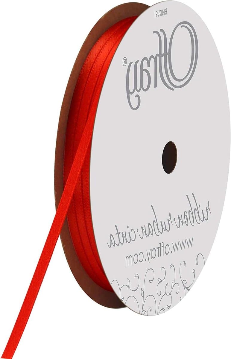 Dubbelzijdig Satijnen Lint - Lintrol Stoflint - Hobby Projecten - Zijdezacht Satijn - 1/8 inch x 30 yard - Rood