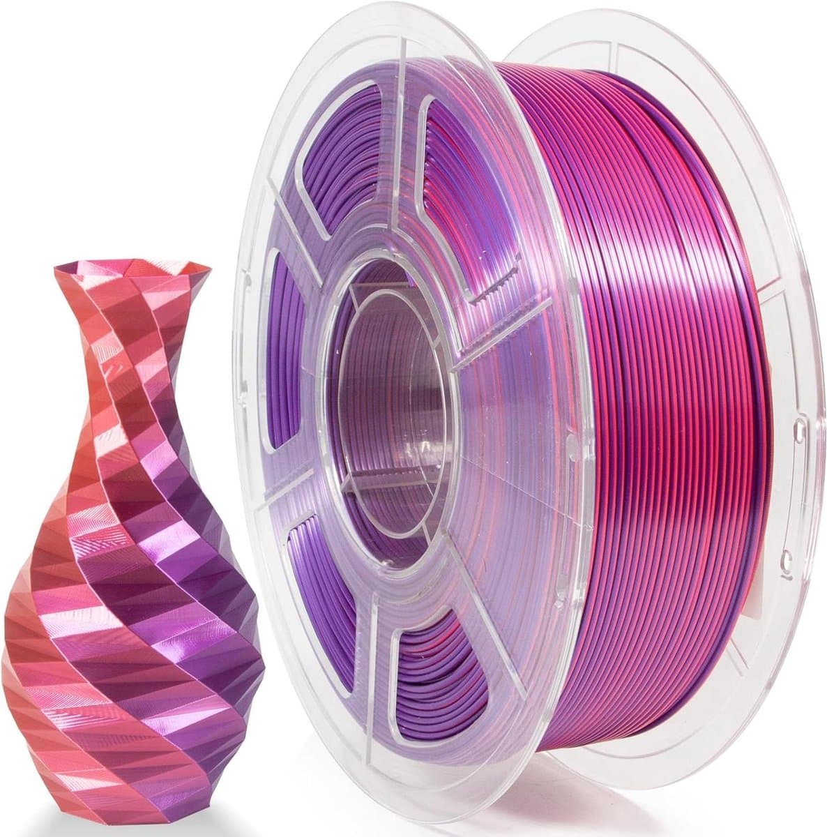 3D Printer Filament - Zijde PLA - Creatief Printen - Dubbele Kleur - 1.75MM 1KG - Rood Paars