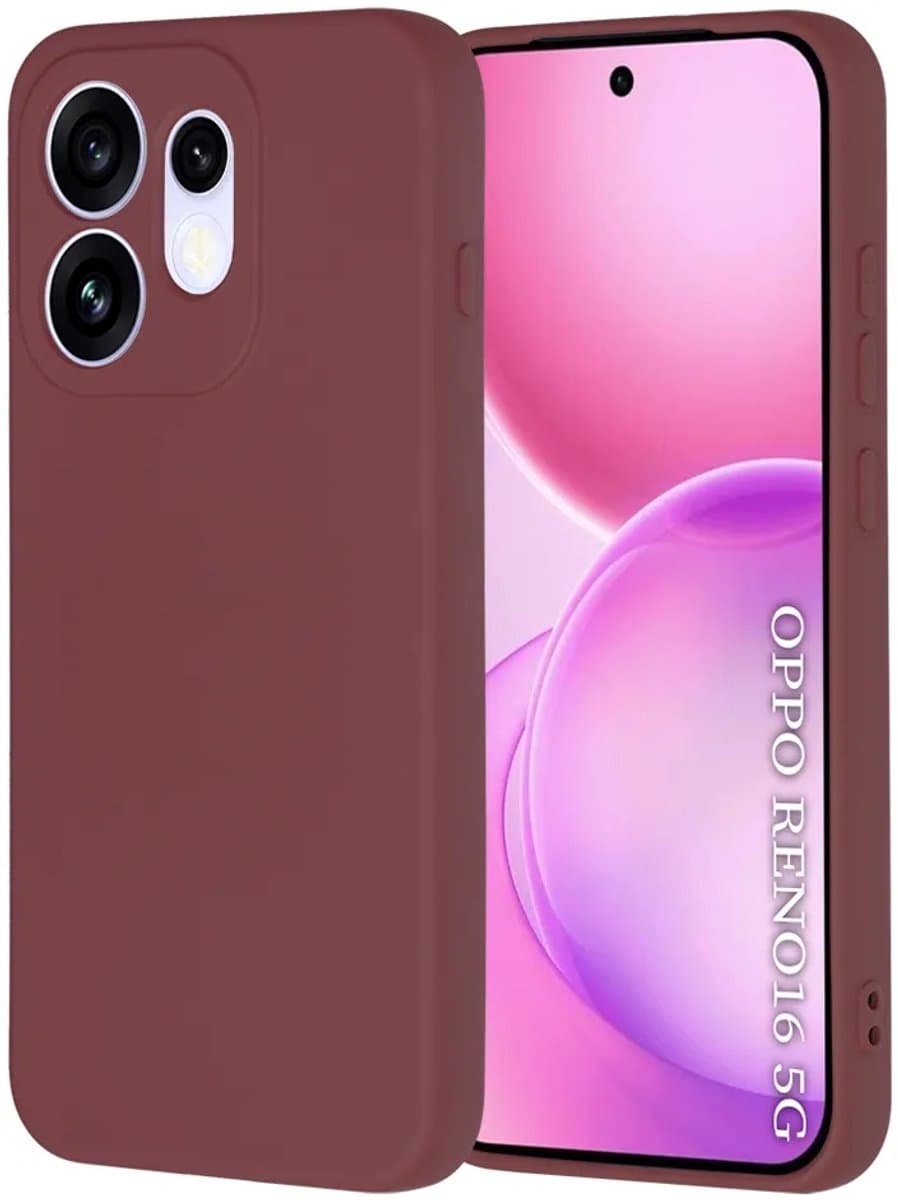 Hoesje geschikt voor Oppo Reno16 - Techsuit Soft Flex Silicone Back Cover - Plum Red