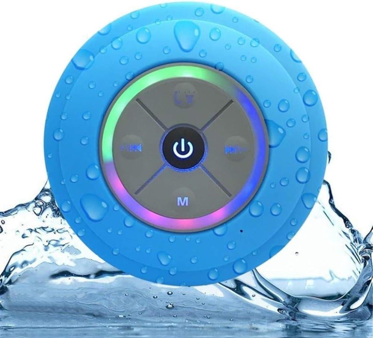 Waterproof Bluetooth Speaker - Draagbare Geluidsbox - Muziek Luisteren Buiten - Met Kleuren LED - IP67 - Blauw