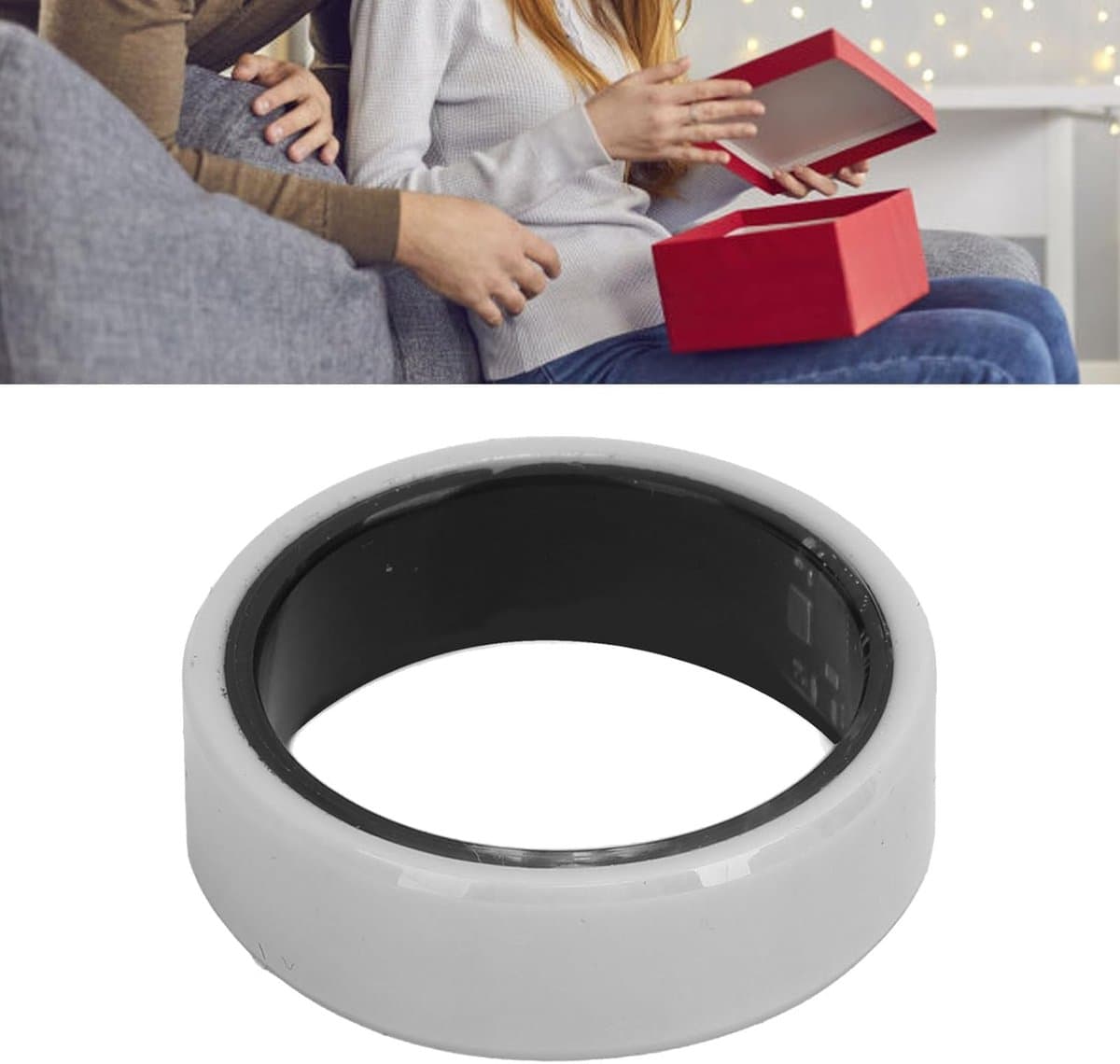 Smart Ring Gezondheid - Fitness Tracker Ring - Gezondheid Monitoren - 7 Dagen Batterijduur - IP68 Waterdicht - Wit