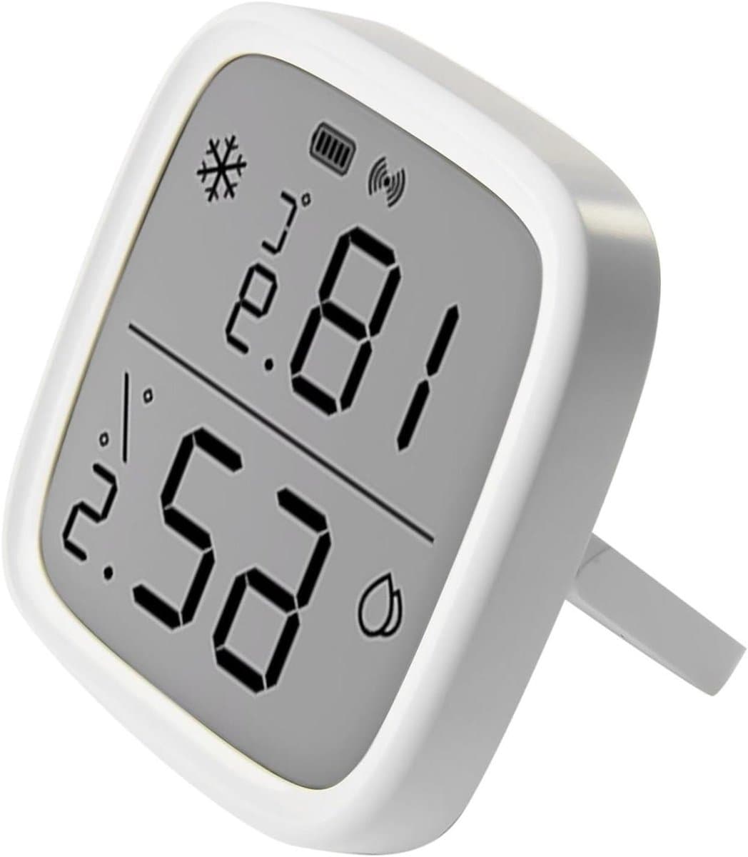 Temperatuur Vochtigheidssensor - Hygrometer Thermometer - Binnenklimaat Monitoren - Groot LCD Display - 2.5 Inch - Wit