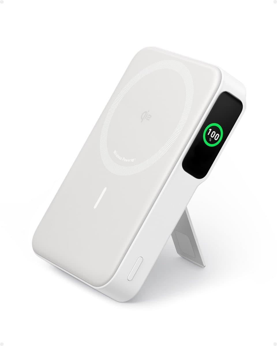 Anker Draadloze Powerbank met MagSafe en Qi2 Magneet 10.000 mAh met Snelladen Wit