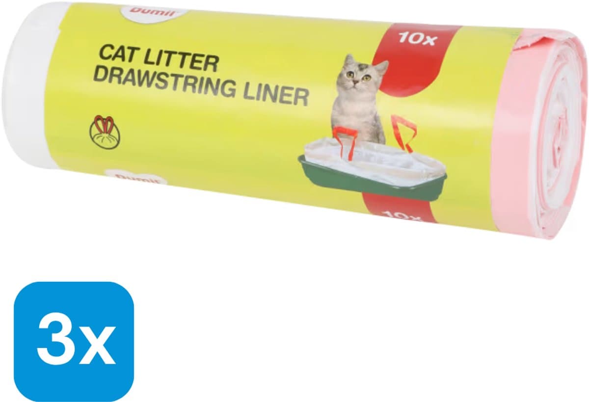 Dumil kattenbakzakken met trekband – 24 stuks extra sterk & hygiënisch
