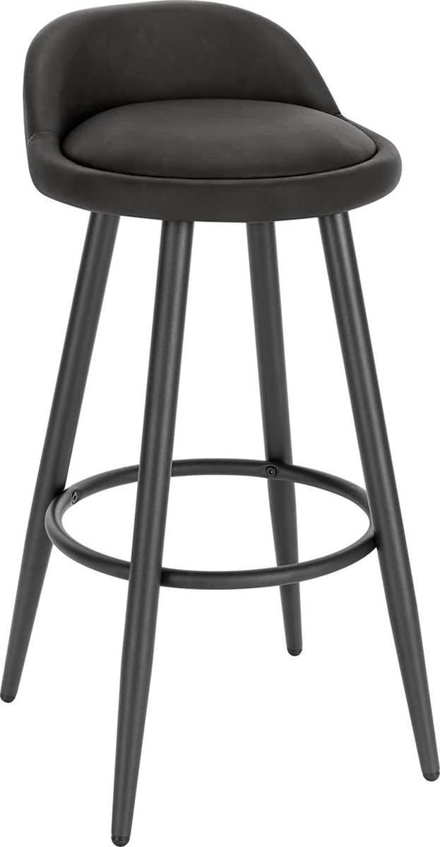 Barkrukken Set 69cm Antraciet - Ergonomisch, Kleine rugleuning en Zithoogte 69cm - Voor Eetkamer, Keuken en Woonkamer