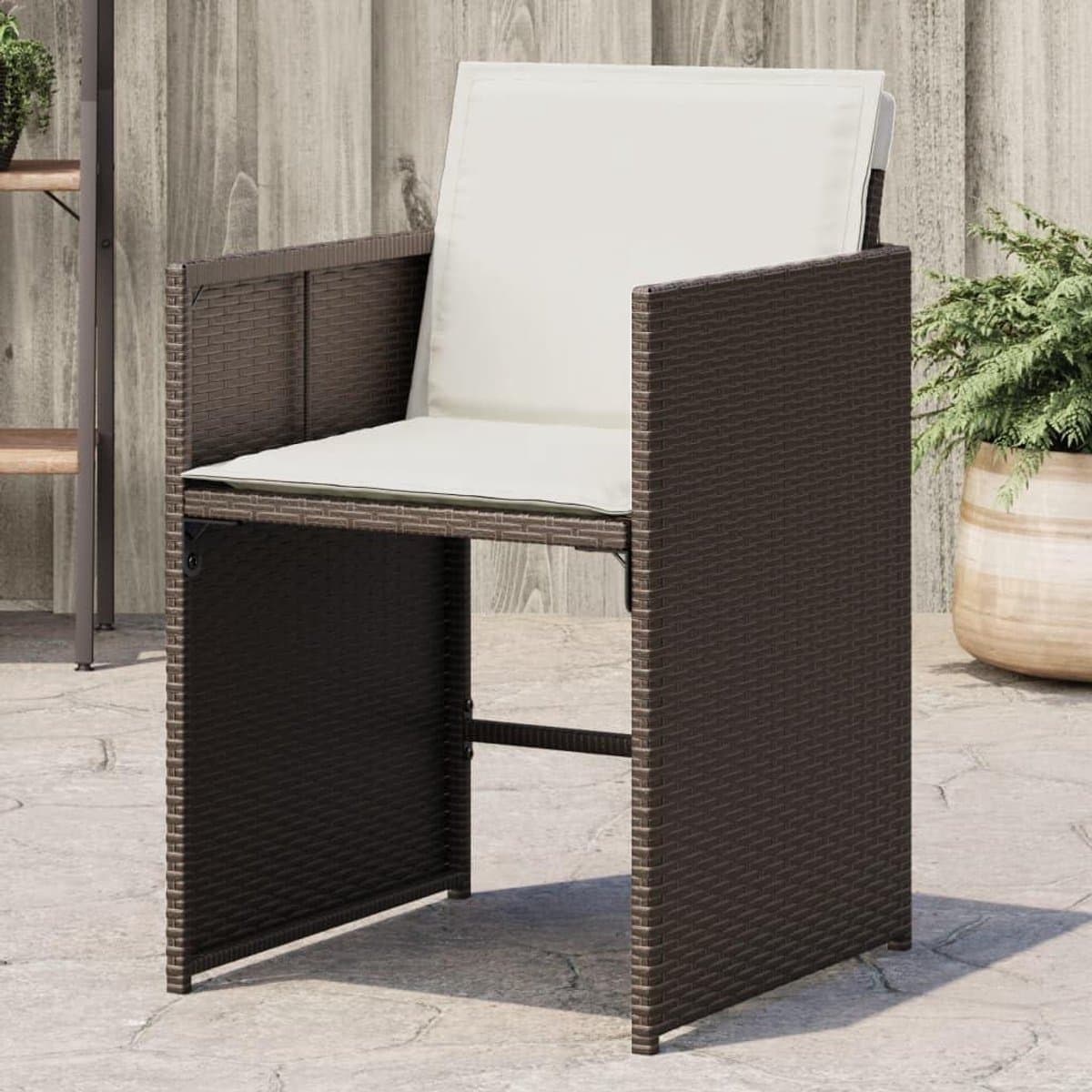Tuinstoelen Set - Balkonstoelen Terrasstoelen - Buiten Zitten - Duurzaam Polyrotan Materiaal - 50.5 x 54 x 79 cm - Bruin