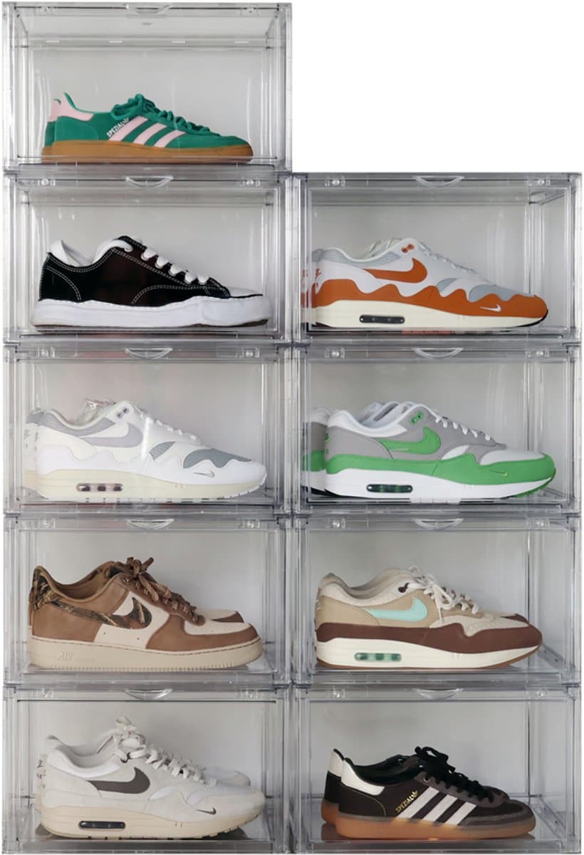 Sneakerstack® Sneakerbox Transparant – 9 stuks - Stapelbare Schoenenbox – Past tot schoenmaat 48 – Premium Opbergbox