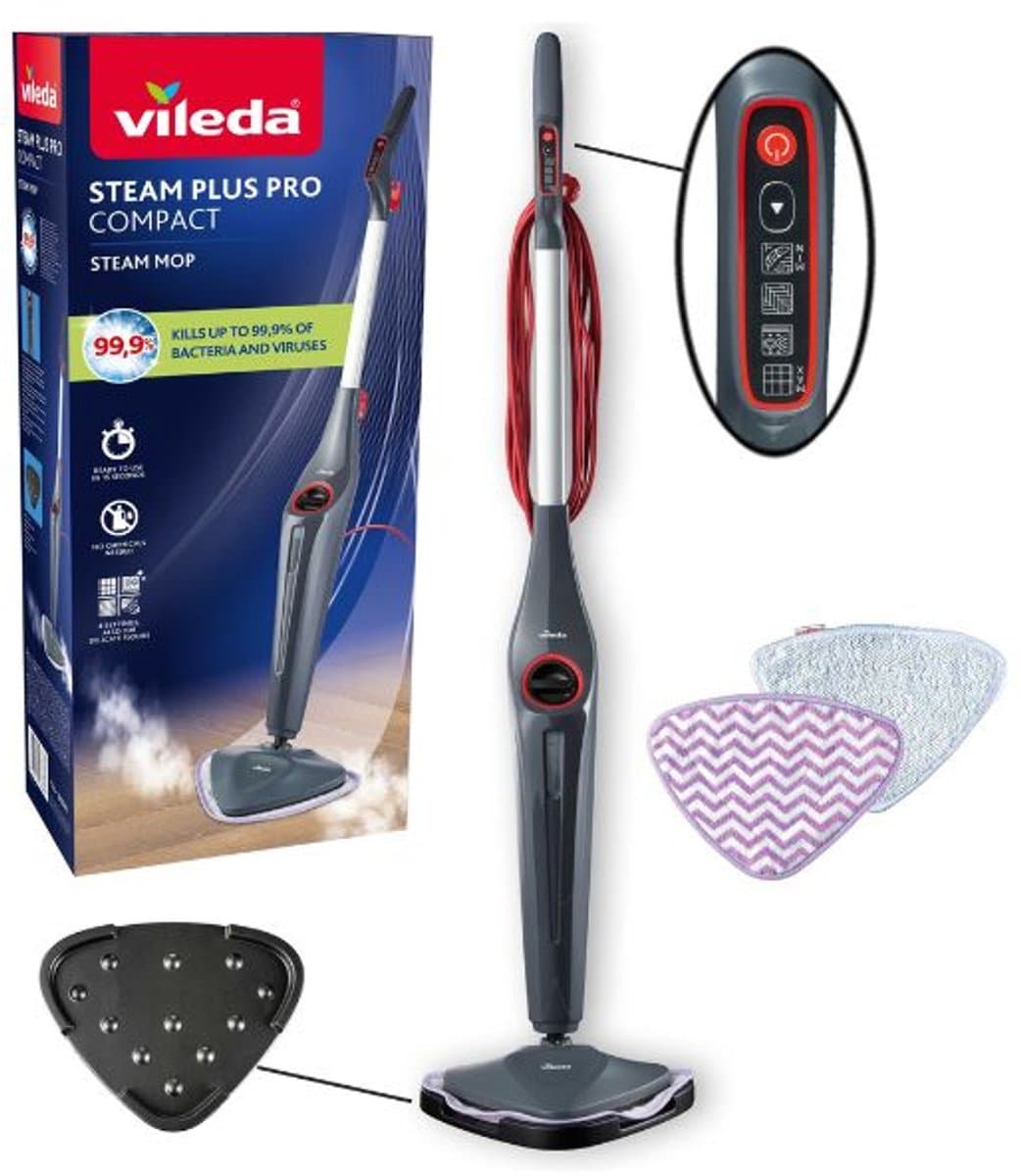 Vileda 3.0 Serie - Stoommop - 1550W - 400 ml - Zwart