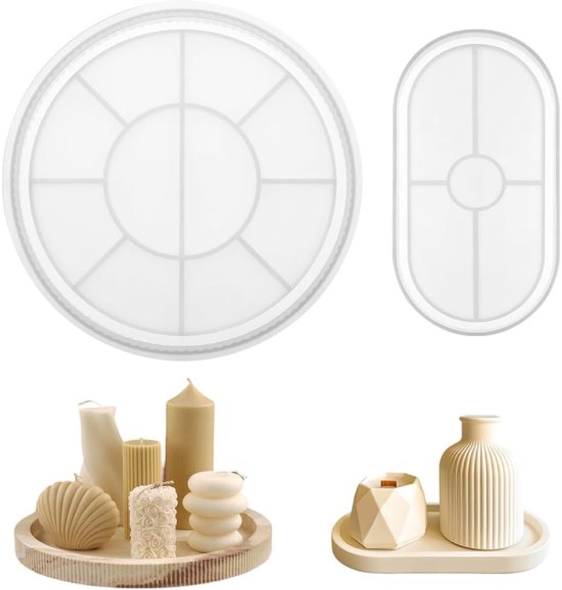 Siliconenvorm - 2 Stuks - Gietvormen voor Decoratieve Tabletten - Flexibel en Duurzaam - Afmetingen 22,5 x 22,5 cm / 18 x 9,5 cm - Hoogwaardig Silicone - Gietvorm