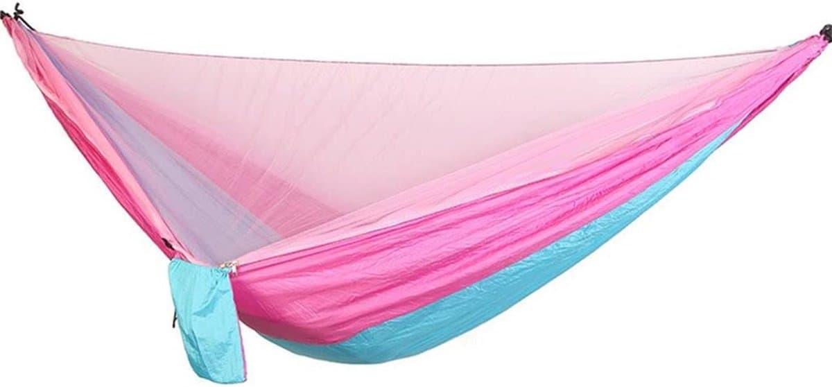 Hangmat met Klamboe - Kampeerhangmat Schommelbed - Ontspannen in de natuur - Automatisch openend klamboe - 290x140 cm - A