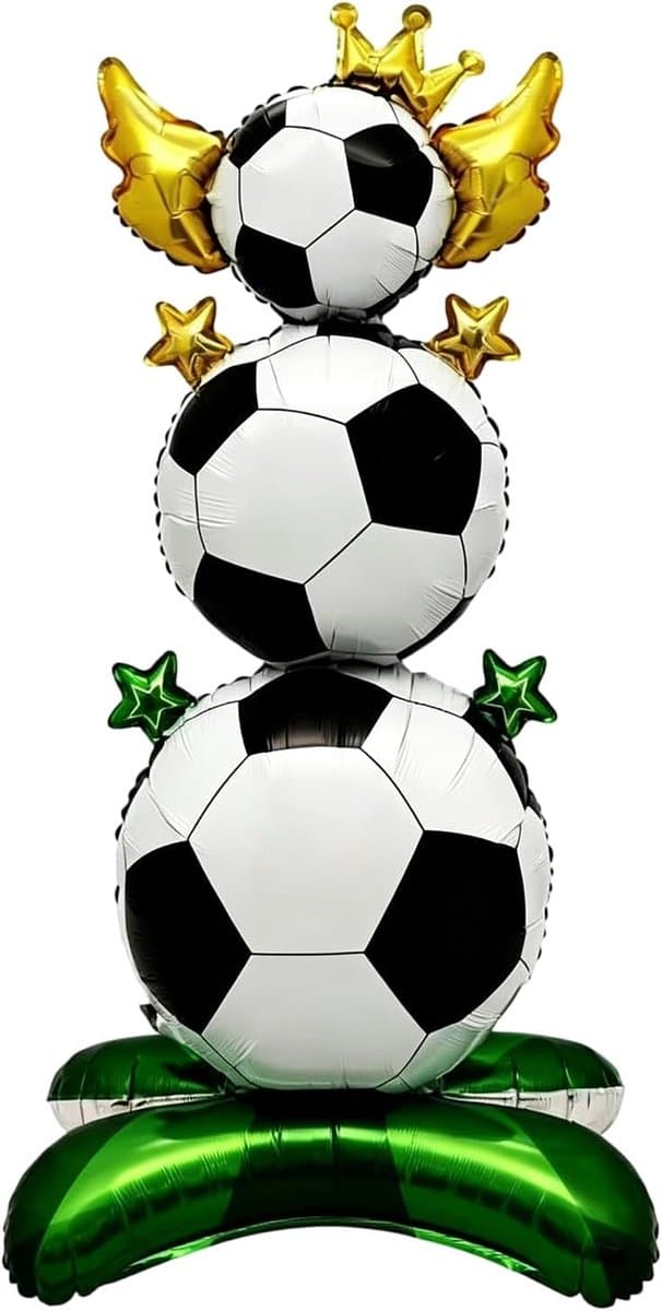 XXL voetbalballon - staande aluminium ballon - voetbalthema - perfecte versiering voor jongensverjaardag - Luxento