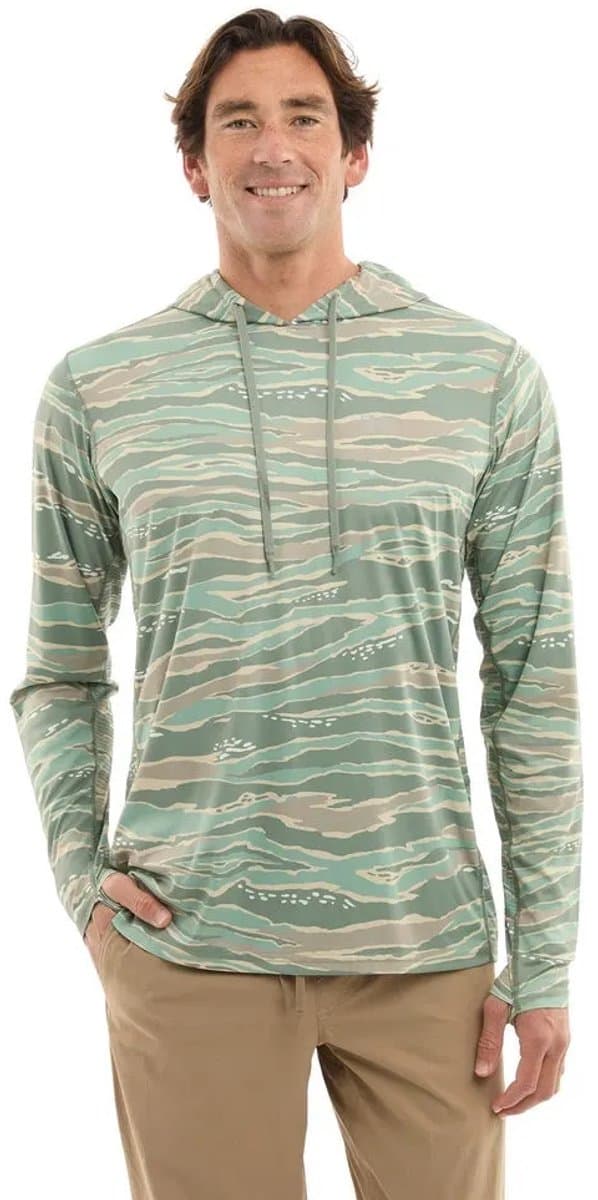 Pelagic Vaportek Wahoo Camo Uv-hoodie Met Lange Mouwen Groen XL Man