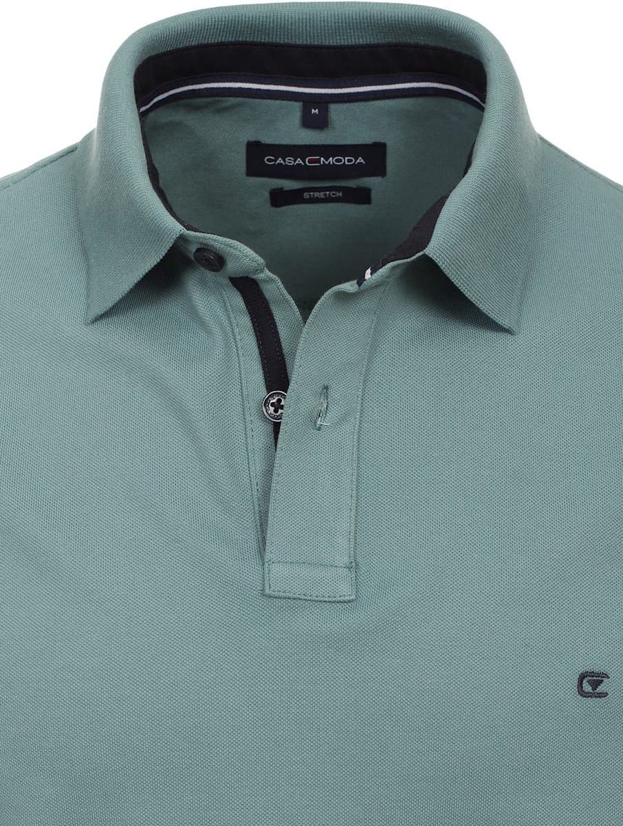 Casa Moda Polo Shirt Comfort Fit Effen Stretch Turquoise - XL