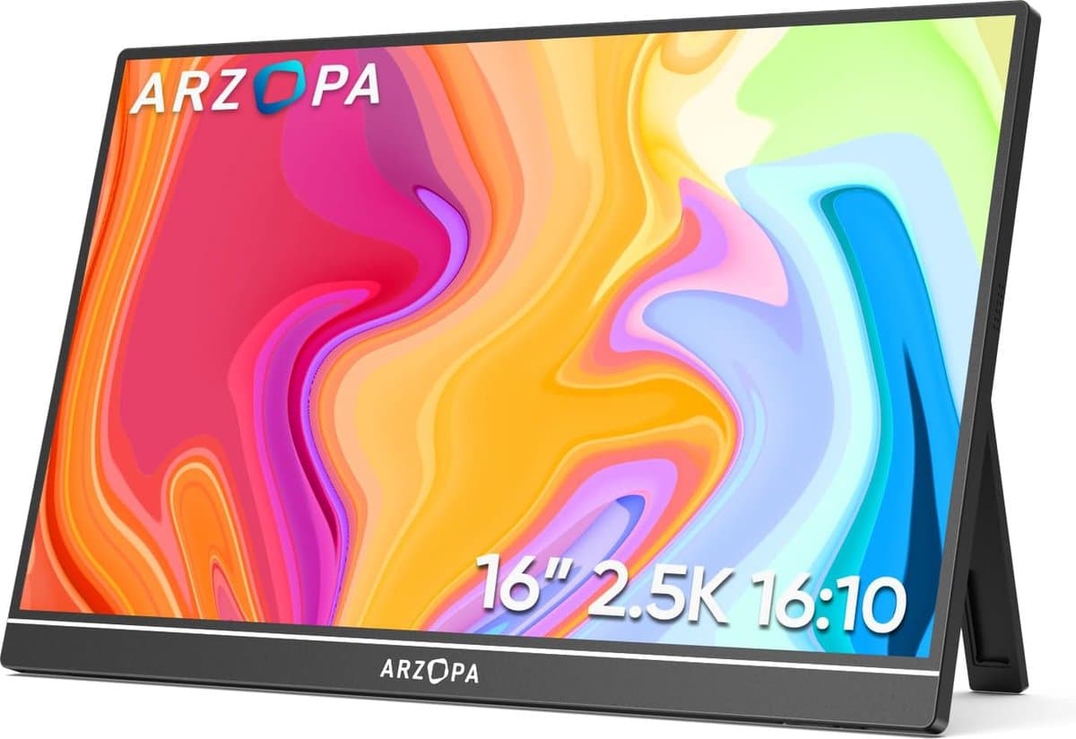 Arzopa Z1RC 2.5K - Portable QHD Monitor - 100% sRGB - Hoge Kleurechtheid - 60hz - 16 inch