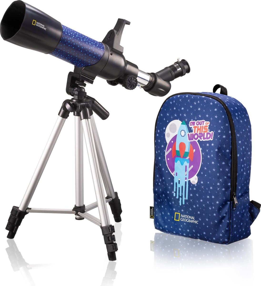 NATIONAL GEOGRAPHIC 70/400 Kindertelescoop met AR-app – 20x-300x Vergroting, Smartphonehouder, Ideaal voor Sterrenkijken