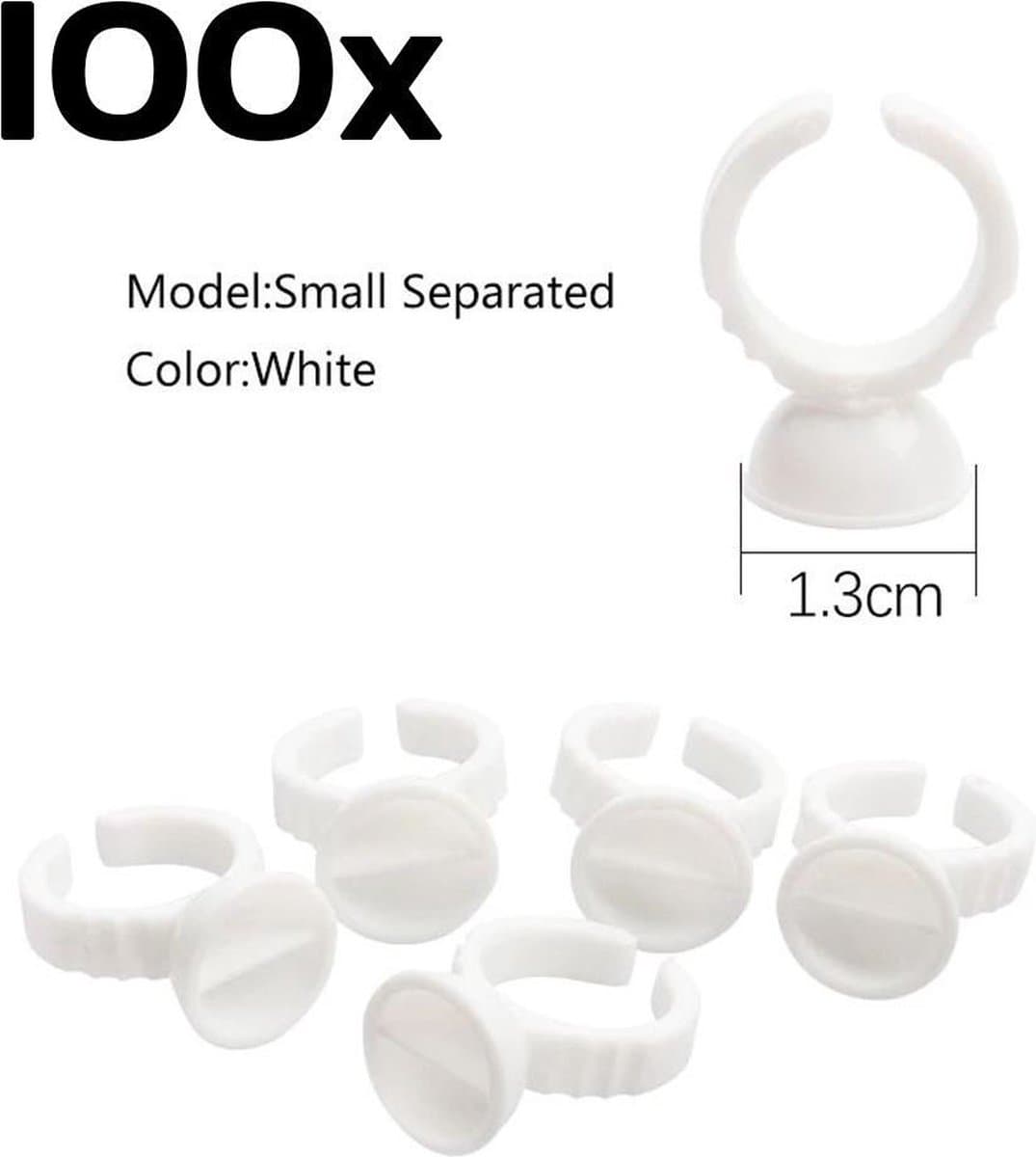 DW4Trading Ring Permanente Make-up - 100 Stuks - Wit - Dubbel