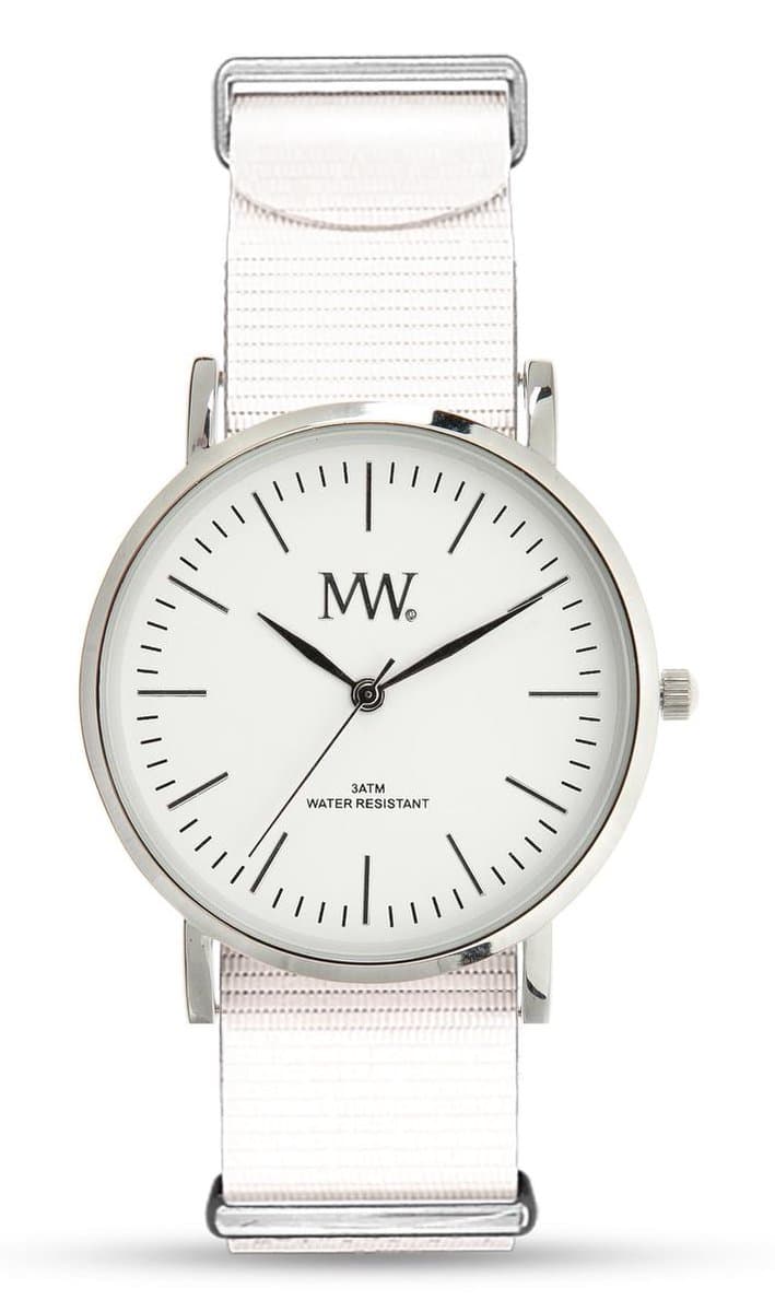 Meyewatch Nato Flat Style horloge SR incl. verwisselbare canvas band in kleur off-white