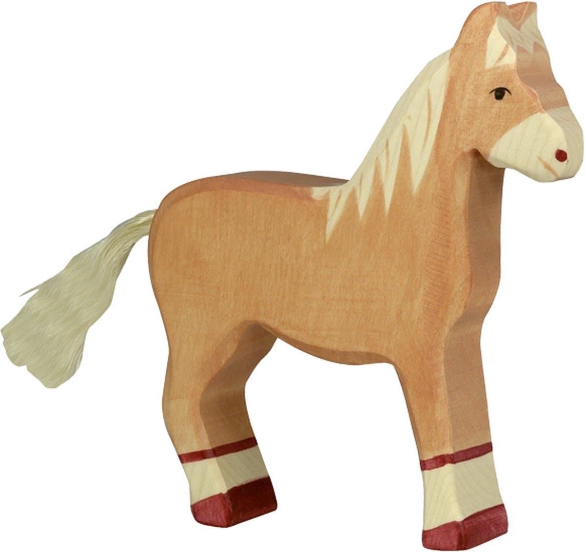 HOLZTIGER Boerderij - Paard Lichtbruin - 14X3X16Cm - Houten Figuur - Handgemaakt