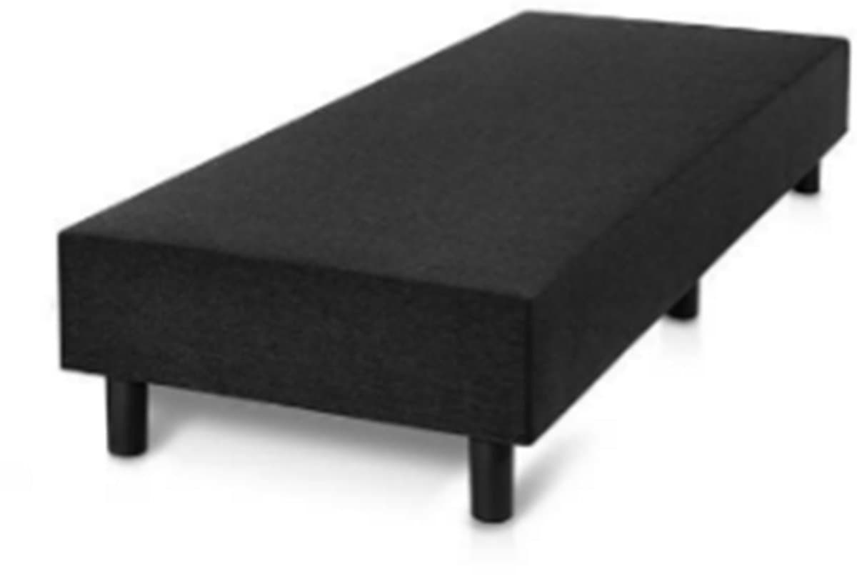 Nessa® - 90x220- Boxspring Deluxe Bonell - Zwart PU Skin Leder - Geveerde Boxspring
