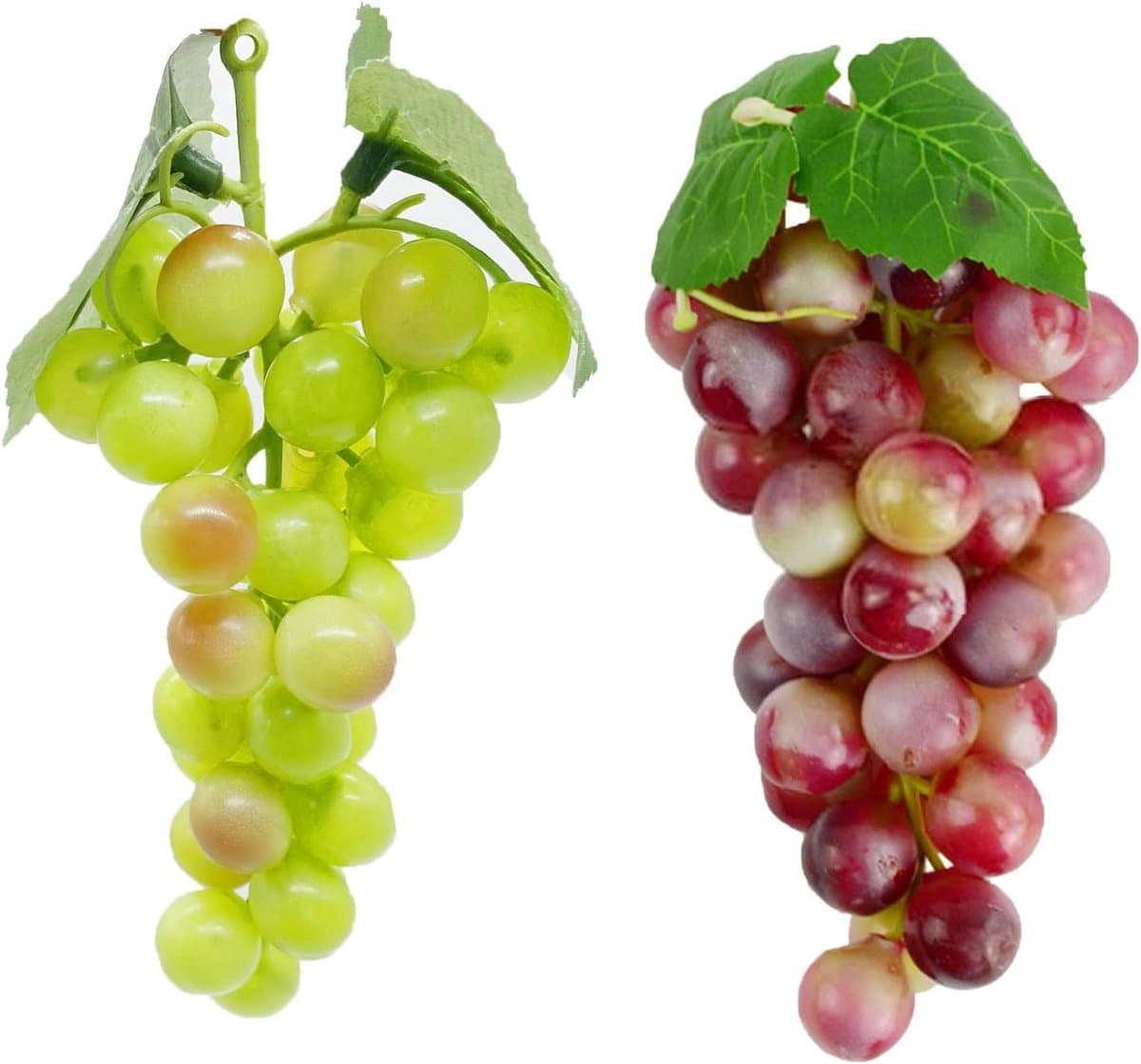 2 kunstdruiven ter decoratie - Groene en rode druiven als huwelijksgeschenk voor in de keuken (gesimuleerde vruchten)